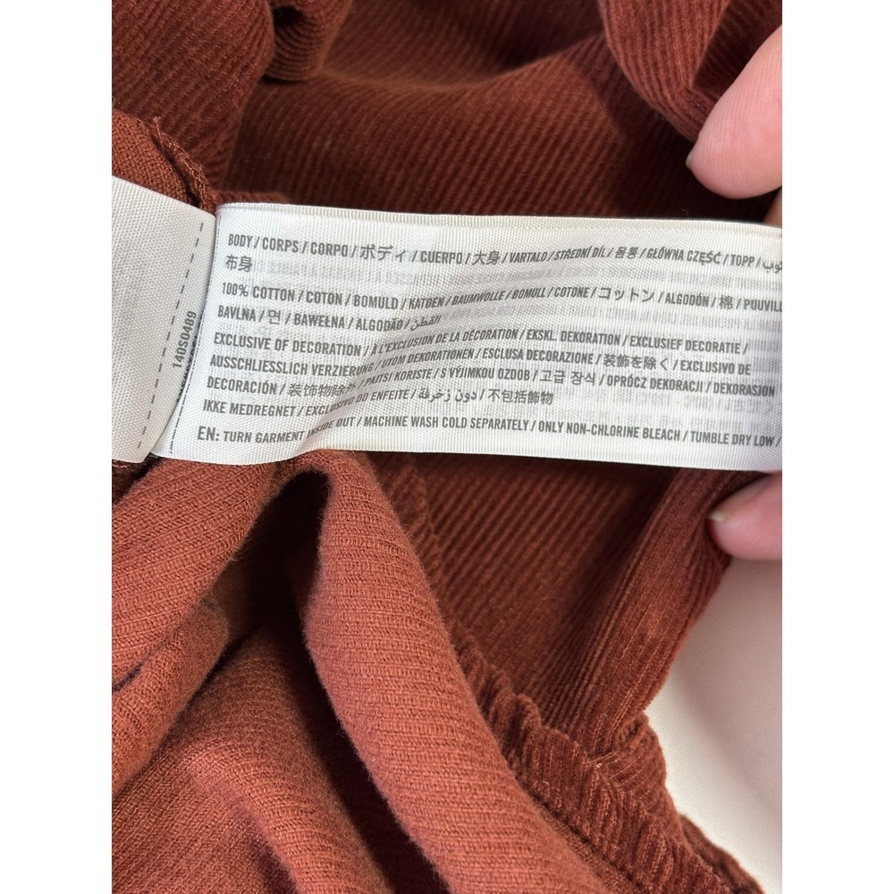 Abercrombie & Fitch Womens XS Oversized Corduroy Button Down Shirt Rust Brown - Picture 7 of 7
